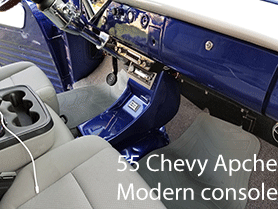 55 chevy apache pick up modern bench seat center console