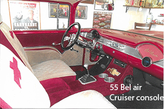 55 chevy center cup holder console