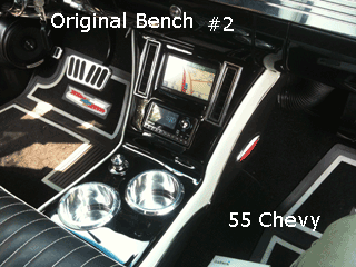 55 chevy bench seat cup holder air conditioning vents double din radio navigation console