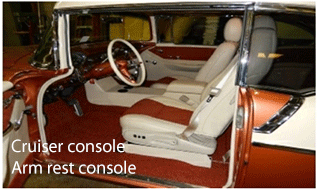 56 chevy center console cup holders