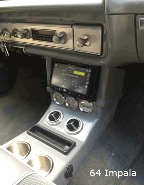 chevy impala bench seat double din navigation, gauges, air conditioning vents, cup holders