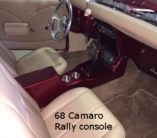 68 camaro rally pro touring console