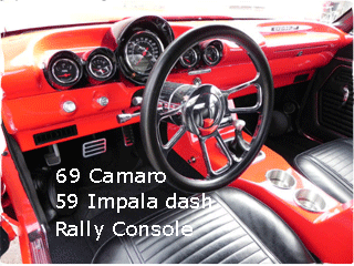 69 camaro with impala dash rally pro touring console