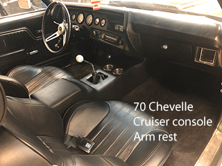 70 chevy cup holder storage arm rest